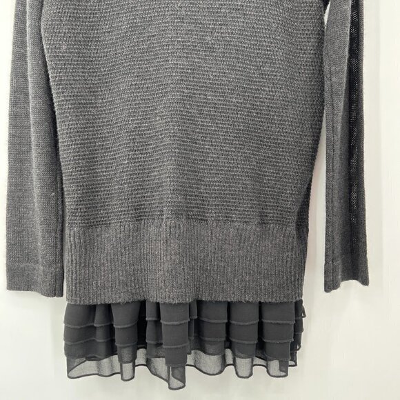 Soft Surroundings Wool Blend Knit Ruffle Black Sweater/Tunic - Picture 5 of 10